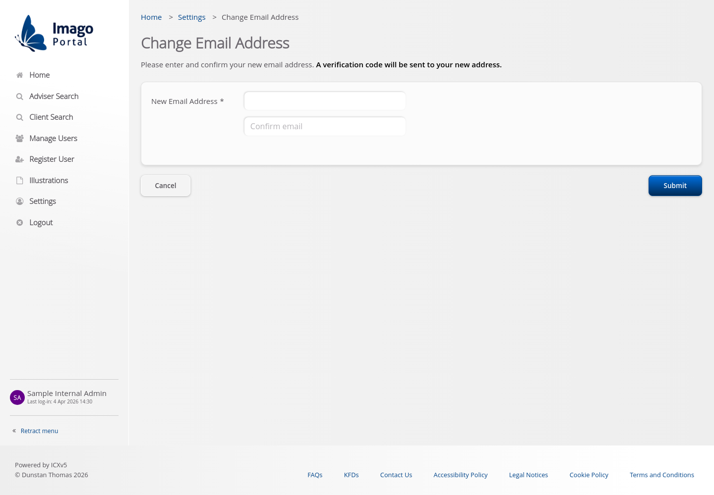 Role-InternalAdmin > 09 Change Email Step 2